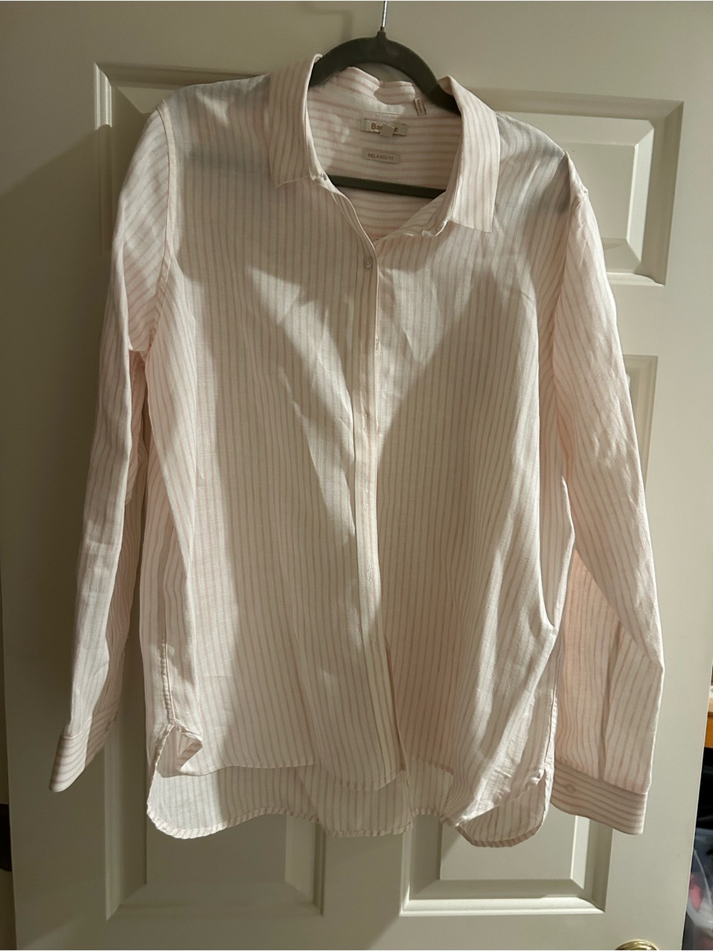 Barbour Pink and White Striped Cotton Button-Down Shirt